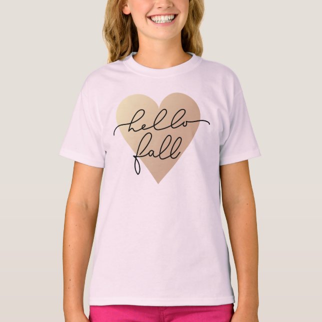 Hello Fall Liebe Heart T-Shirt (Vorderseite)