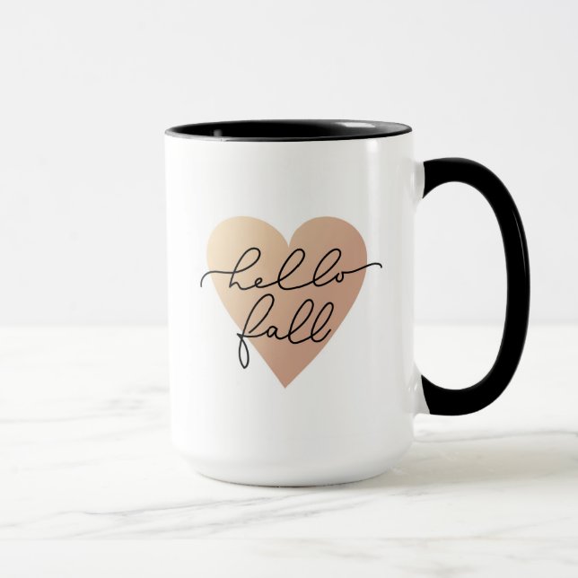 Hello Fall Liebe Heart Tasse (Rechts)