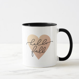 Hello Fall Liebe Heart Tasse