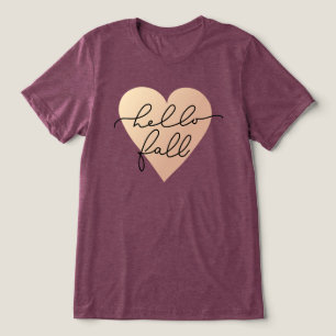 Hello Fall Liebe Heart Tri-Blend Shirt