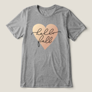 Hello Fall Liebe Heart Tri-Blend Shirt