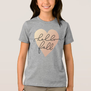 Hello Fall Liebe Heart Tri-Blend Shirt