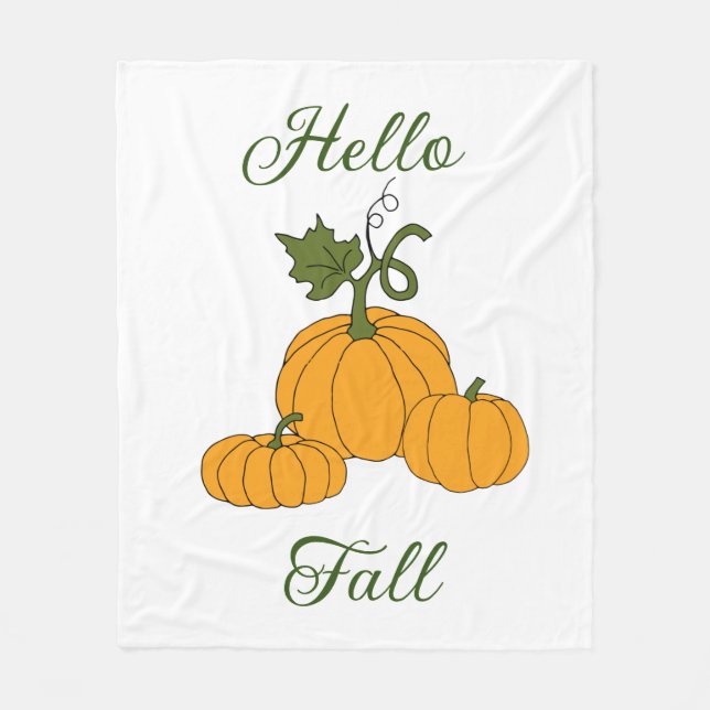 Hello Fall Minimalistisch Niedlich Fleecedecke (Vorderseite)