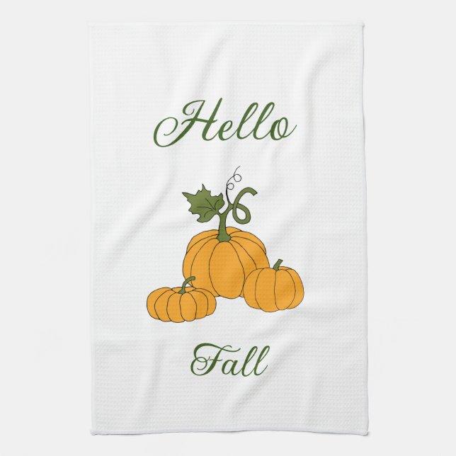 Hello Fall Minimalistisch Niedlich Geschirrtuch (Vertikal)