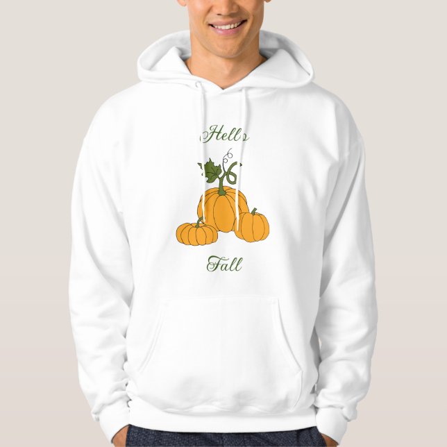 Hello Fall Minimalistisch Niedlich Hoodie (Vorderseite)