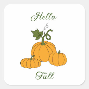 Hello Fall Minimalistisch Niedlich Quadratischer Aufkleber