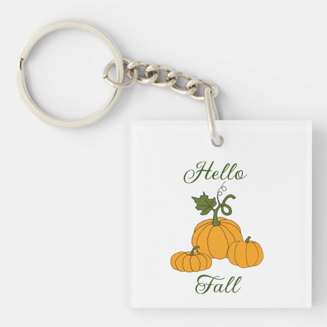 Hello Fall Minimalistisch Niedlich Schlüsselanhänger (Vorderseite)