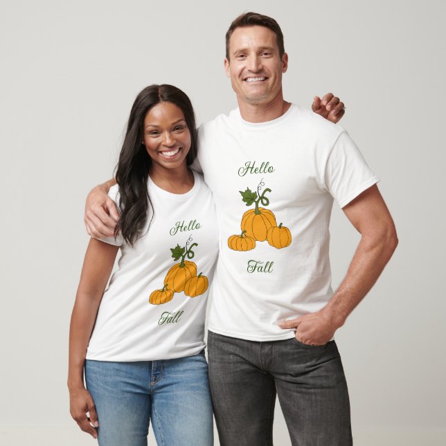 Hello Fall Minimalistischer Niedlicher T - Shirt (Unisex)