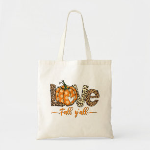 Hello Fall Pumpkin Liebe Fall Y'All Leopard Liebe Tragetasche