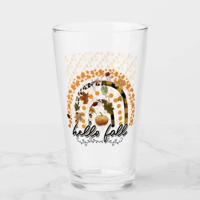 Hello Fall Pumpkin Trendy Glas (Vorderseite)