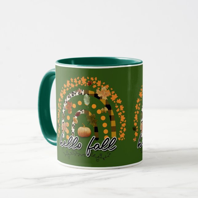 Hello Fall Pumpkin Trendy Tasse (Vorderseite Links)