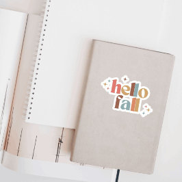 Hello Fall Retro Typografie Aufkleber