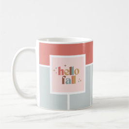 Hello Fall Retro Typografie Striped Kaffeetasse