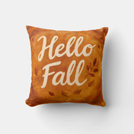 Hello Fall Script | Elegantes Herbstwirbelkissen Kissen