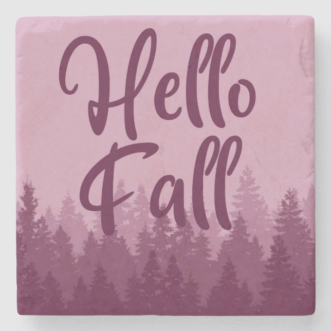 Hello Fall Season Steinuntersetzer (Vorderseite)