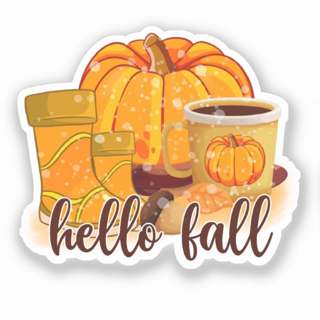 Hello Fall Sticker (Vorderseite)