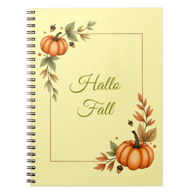 Hello Fall Watercolor Cosy Notizblock (Vorderseite)
