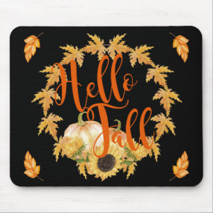 Hello Fall Wreath Graphic Mousepad