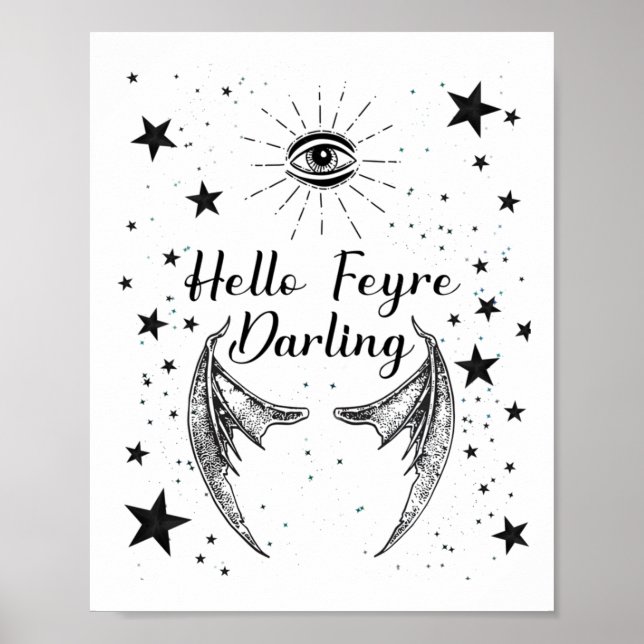 Hello Feyre Darling Acotar Design Sticker Poster (Vorne)