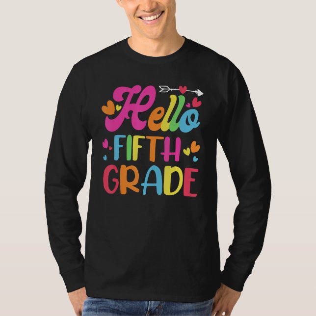 Hello Fifth 5th Grade Cute Back to School 5th Grad T-Shirt (Vorderseite)