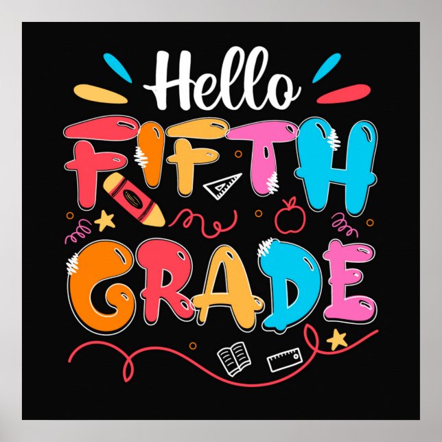 Hello Fifth Grade Doodle Poster (Vorne)