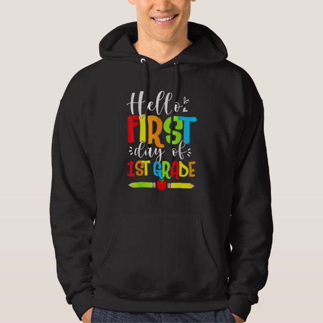 Hello First Day Of 1ST Grade  Back To School 2023 Hoodie (Vorderseite)