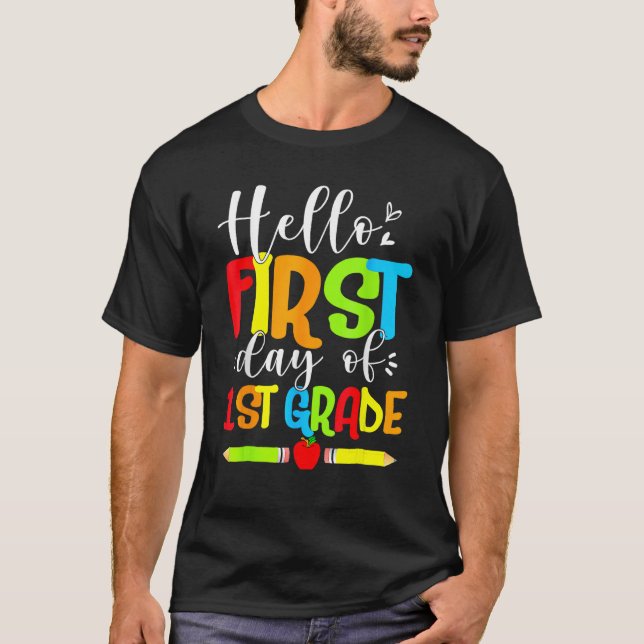 Hello First Day Of 1ST Grade  Back To School 2023 T-Shirt (Vorderseite)