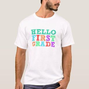 HELLO FIRST GRADE Funny First Day Zurück zur Schul T-Shirt