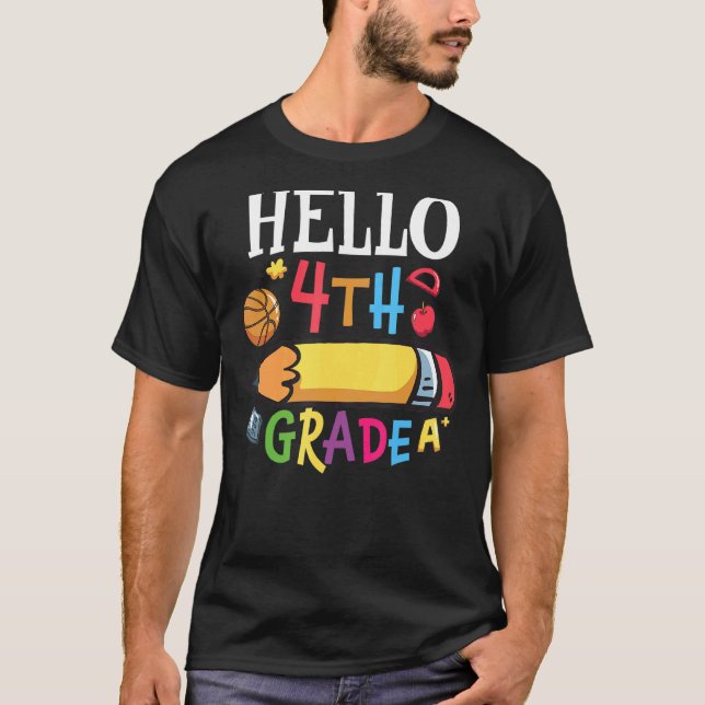 Hello Fourth Grad Niedlich 4. Klasse 2 T-Shirt (Vorderseite)