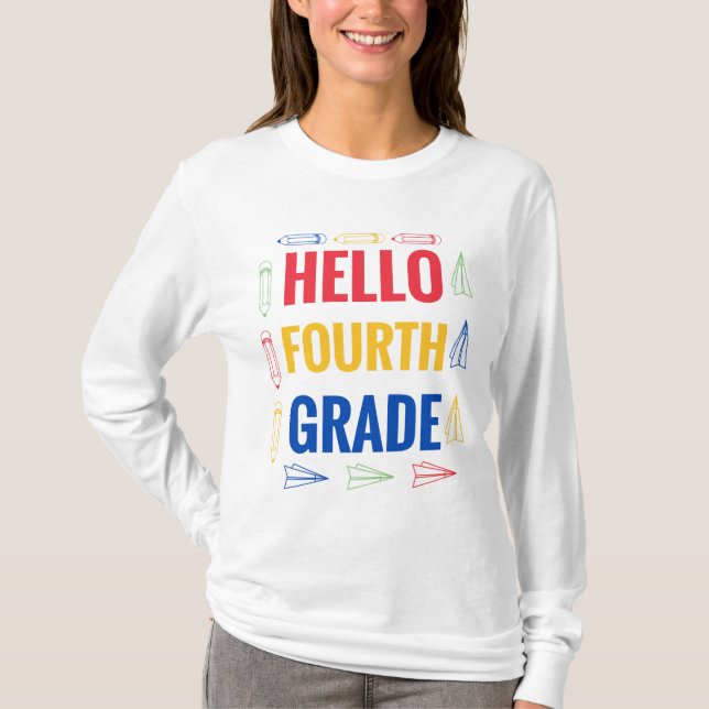 Hello Fourth Grade T-Shirt (Vorderseite)