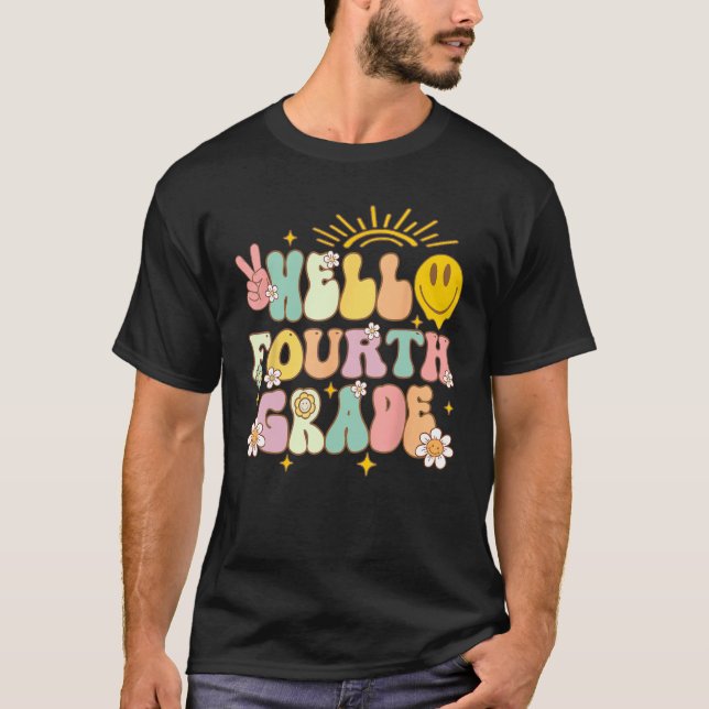 Hello Fourth Grade Team 4th Grade Back To School B T-Shirt (Vorderseite)