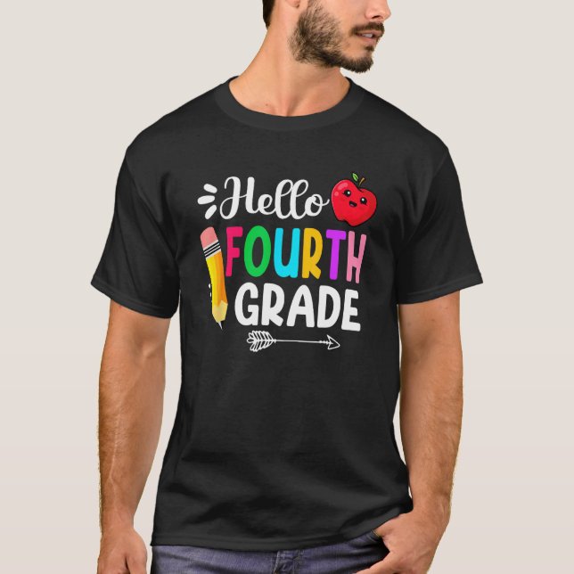 Hello Fourth Grade Team 4th Grade Back To School T T-Shirt (Vorderseite)