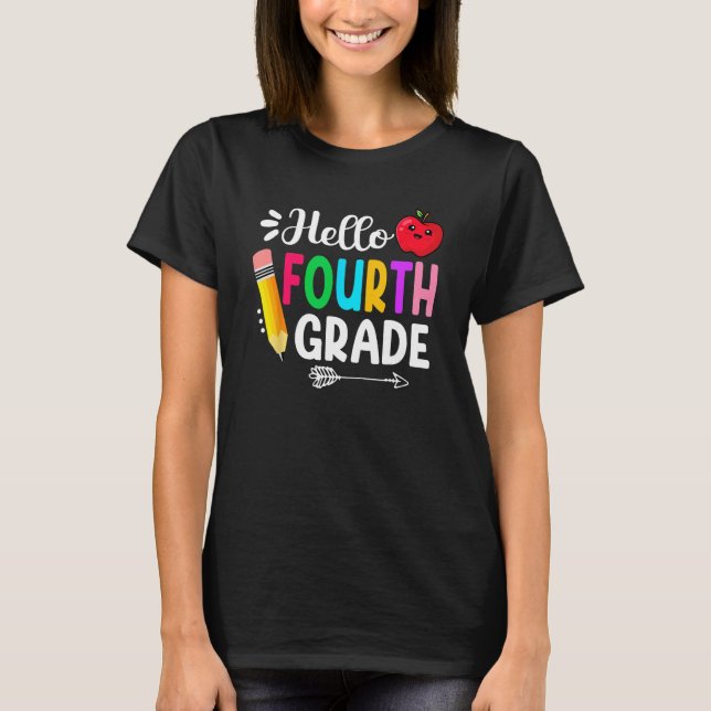 Hello Fourth Grade Team 4th Grade Back To School T T-Shirt (Vorderseite)