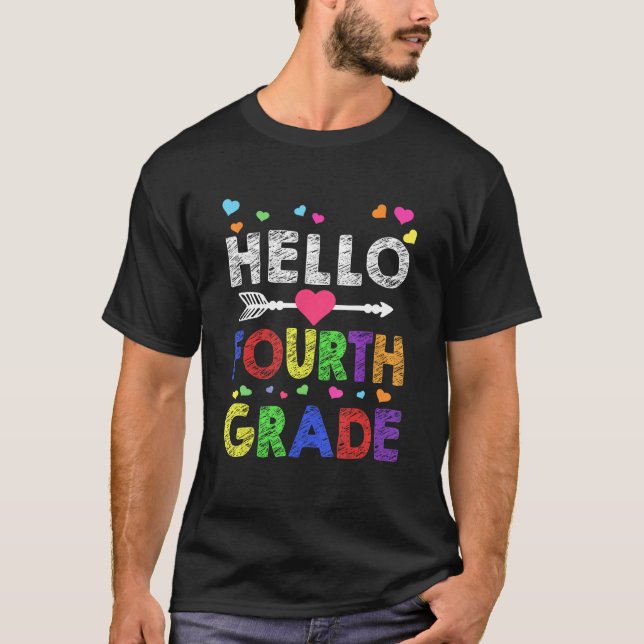 Hello Fourth Grade Team Kinder Back To School Teac T-Shirt (Vorderseite)