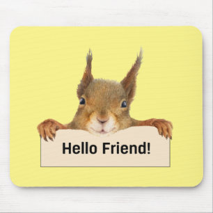 Hello Friend Funny Eichirrel Mousepad
