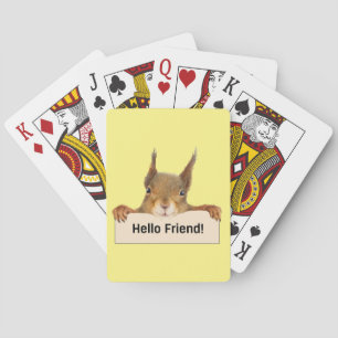 Hello Friend Funny Eichirrel Spielkarten