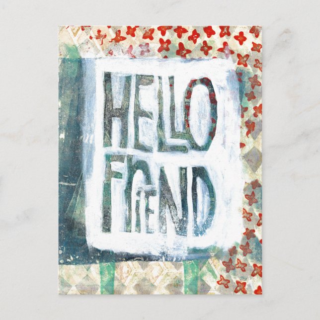 Hello Friend Postkarte (Vorderseite)