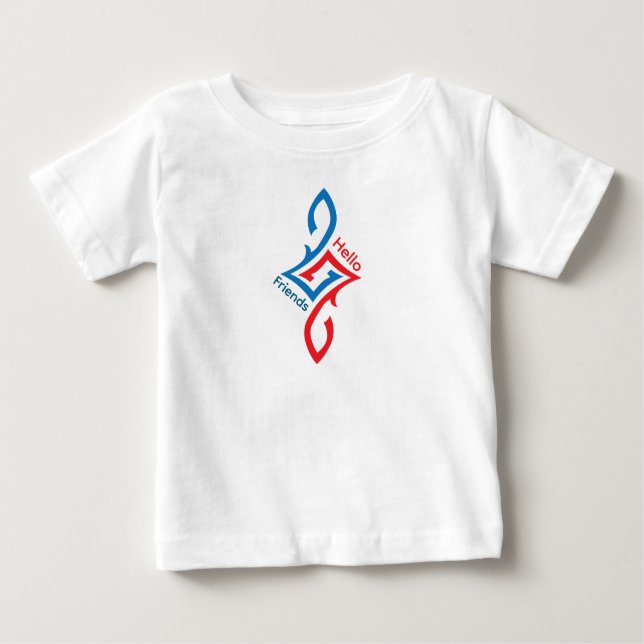 Hello Friends Simple Happy Greeting Design Baby T-shirt (Vorderseite)