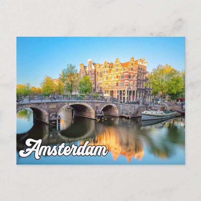 Hello From Beautiful Amsterdam, Niederlande Postkarte (Vorderseite)