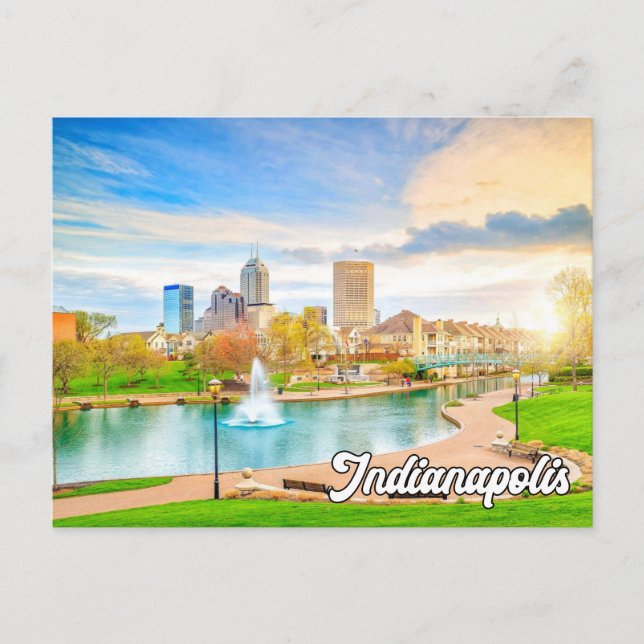 Hello From Beautiful Indianapolis, Indiana, USA Postkarte (Vorderseite)