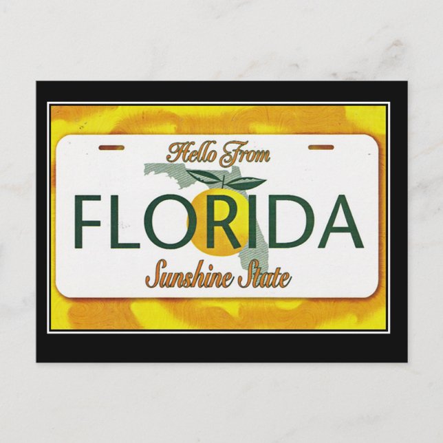 Hello From Florida Vintage Travel Postcard Postkarte (Vorderseite)