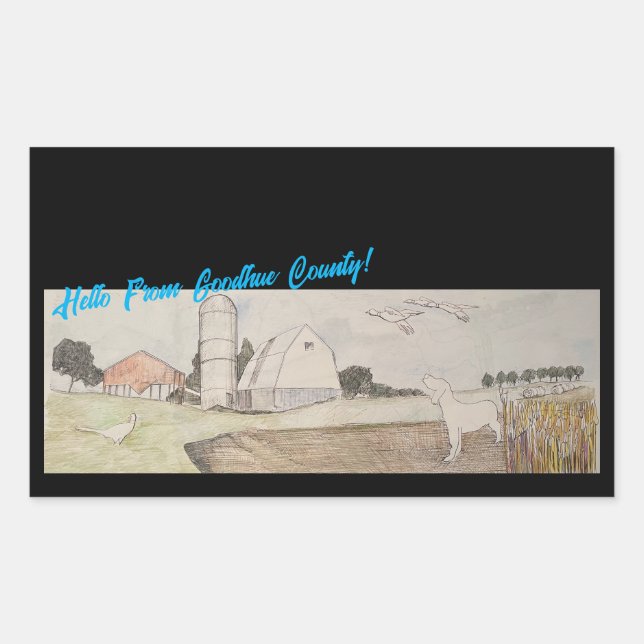 Hello From Goodhue Landkreis Rechteckiger Aufkleber (Vorderseite)