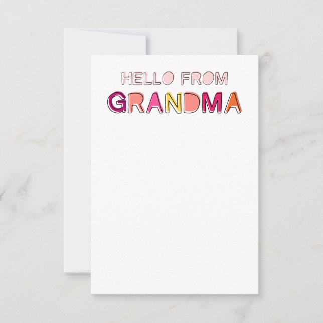 Hello from Grandma Notecards Dankeskarte (Vorderseite)