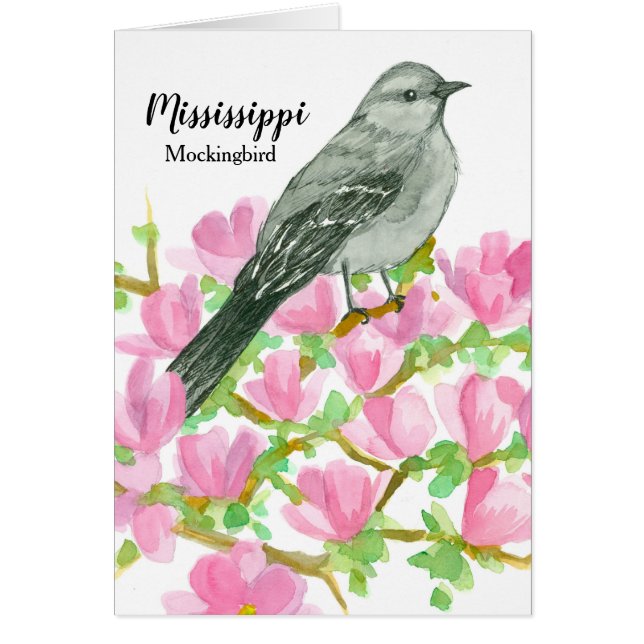 Hello From Mississippi Mockingbird Watercolor (Vorne)
