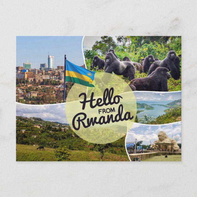 Hello From Rwanda Postcard Postkarte (Vorderseite)