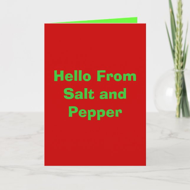 Hello From Salt and Pepper Feiertagskarte (Vorderseite)