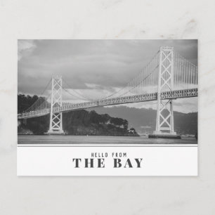 "Hello from The Bay" Moderne Bay Bridge Postkarte