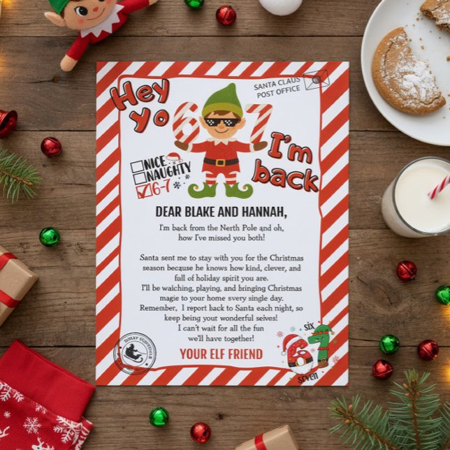 Hello from your Elf, Christmas Elf Arrival letter Einladung (Von Creator hochgeladen)