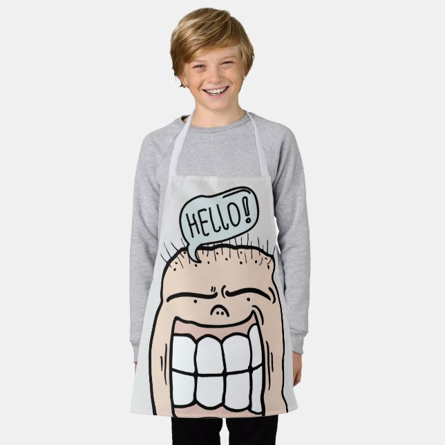 Hello funny cartoon smiling cute kids  schürze (Getragen)
