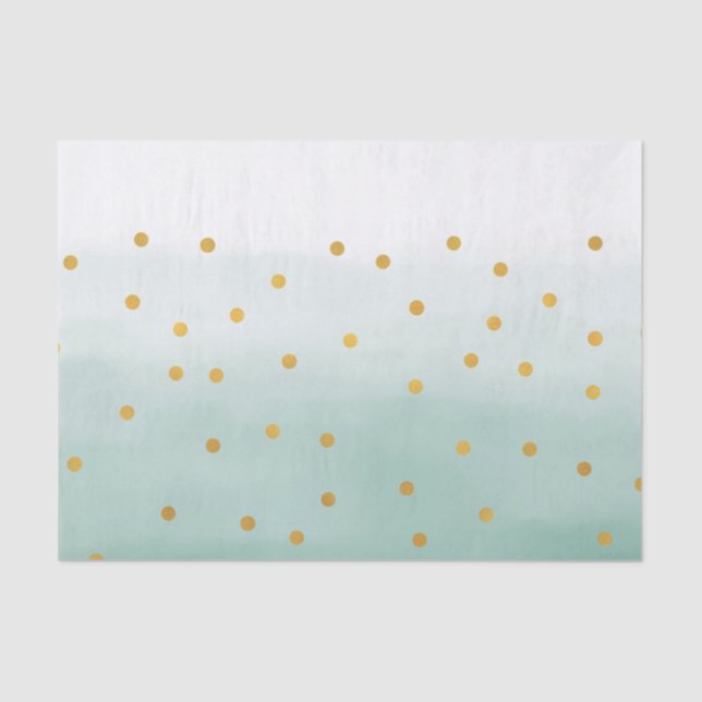 Hello Gold Mint Confetti Ombre Seidenpapier (Vorderseite)